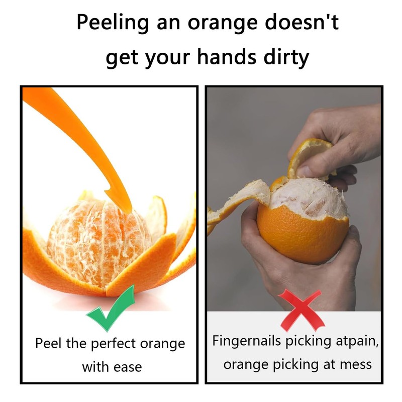 2 Pcs Orange Peelers, Plastic Orange Peeler Tool, Long Handled