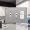 Amerelle 74TTRBN Imperial Bead Wallplate, 2 Toggle / 1 Rocker,
