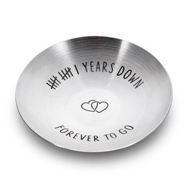 11th Anniversary Steel Gifts for Women Men Her Him Jewelry Holder Dish 11 Year Wedding Anniversary for Wife Husband Couples Birthday Christmas Valentine's Day Gifts for Girlfriend Boyfriend