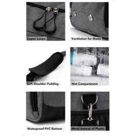 Fitgriff® Gym Bag for Men & Women with Shoe & Wet Compartment - Duffle Bag for Travel, Sports, Fitness & Workout (Grey, 19 x 10 x 10″ (Small))