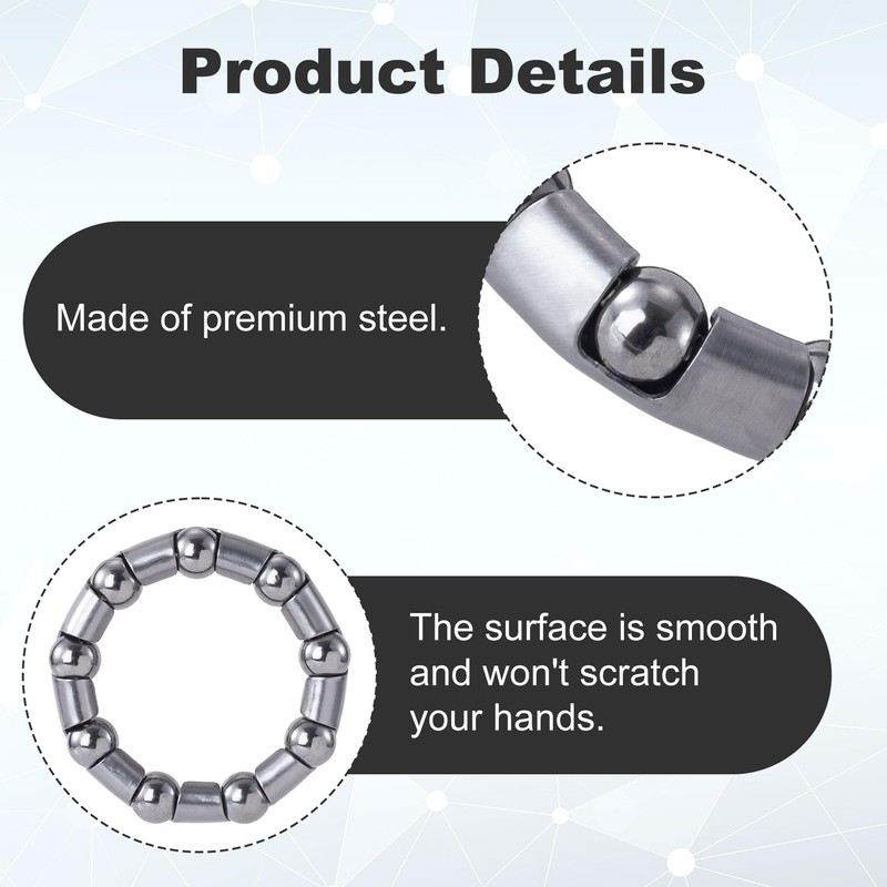 CustomyLife 6pcs 5/16" x 9 Balls Bicycle Crank Bearing Silver