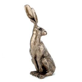 Sitting Hare Small 25cm tall Cold Cast Bronze Sculpture - by Paul Jenkins