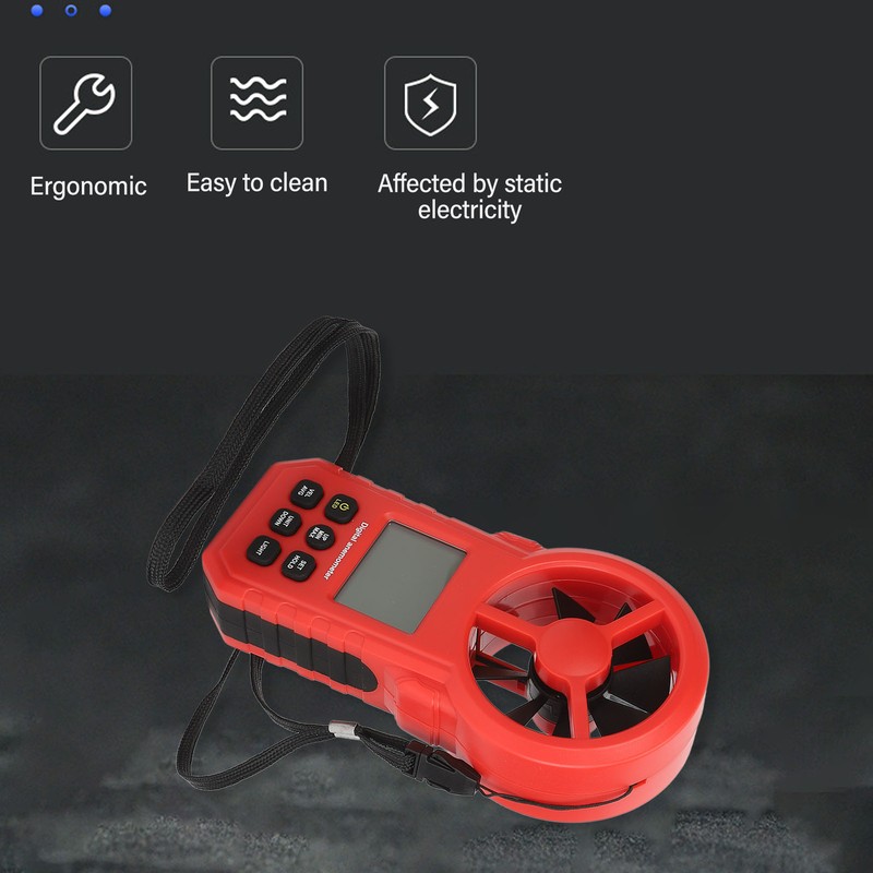 Digital Temperature Wind Speed Meter High Accuracy 5 Units Handheld