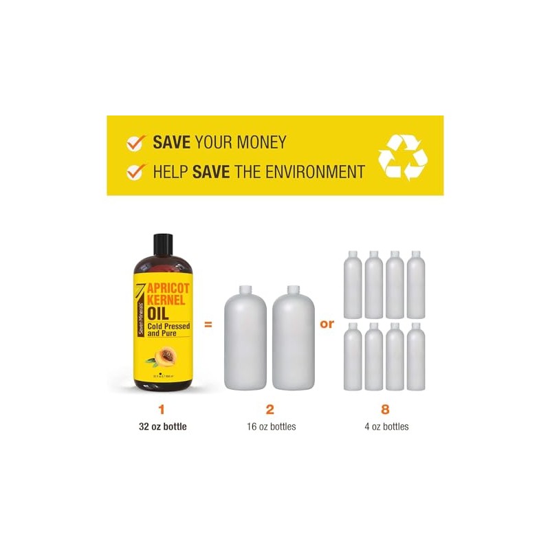 Pure Cold Pressed Apricot Kernel Oil - Big 32 fl