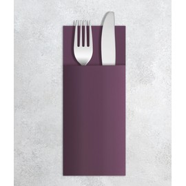 VelaHub Airlaid 50 Cutlery Napkins, High-Quality Disposable Napkins, 39 x 40 cm, Plum