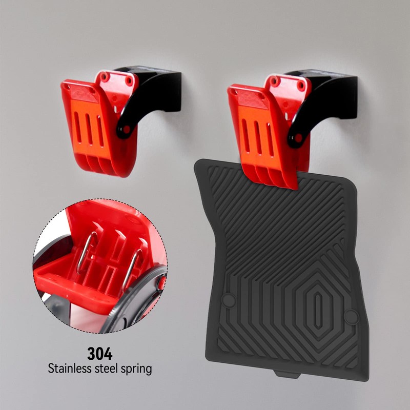 Car Wash Floor Mat Clamps 4 Pack,Swivel Large Anti-Slip Stainless