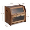 Double Layer Bread Box – Acacia Wood Bread Bin with