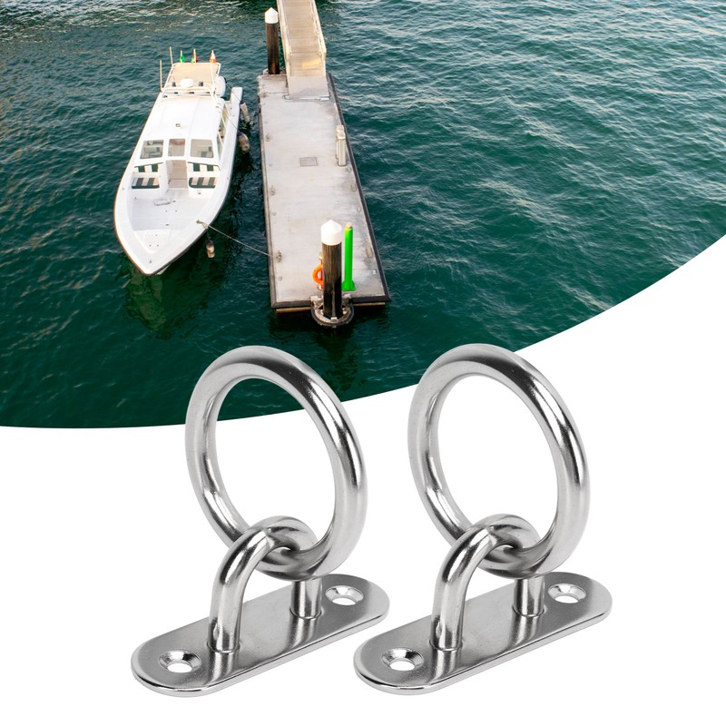 2pcs Stainless Steel Pad Eye Plate High Strength Highly Polished