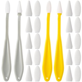 HINZIC 2 Sets 44pcs Sketch Drawing Tools, Paper Art Blending Blenders Stumps Sketch Trimmer Erase Sponge Wiper Pencils for Students Artist Charcoal Painting Brush(Gray, Yellow)