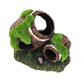 Fish Tank Broken Barrel Decoration, Resin Fish Tank Decoration Large Dual-Barrel Aquarium Hideout for Fish Betta Cave Tank Decor Aquarium Decor for Fish Shrimp Reptiles to Play Hide Rest Breed