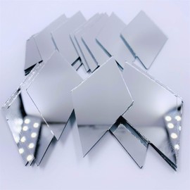 CHENRUI 3 inch (76.2 mm) Diamond Shape Mirror Mosaic Tiles Craft Mirrors 50pcs (Silver)