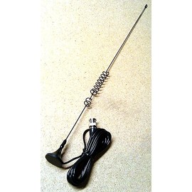 Pro Trucker 2m / 70cm Plus 850 MHz Tri-Band Mobile Antenna with Extended Receive with Rare Earth Magnet Mount, Coax, and BNC Male Connector - Black