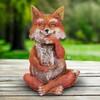 Exhart Garden Sculpture, Fox Solar Garden Statue with Glass Jar,