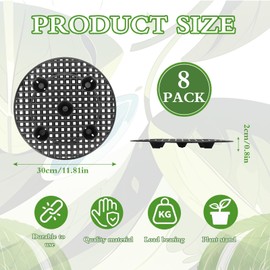 senylanhxy 8 Pcs Big Potted Plant Stands-Patio & Deck Floor Protector,Plant Level Pot Elevator for Indoor Outdoor Garden Flower (30cm/11.81inch)