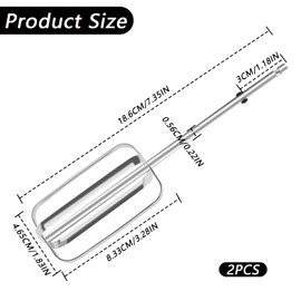2 PCS Hand Mixer Attachments, Hand Mixer Attachments for Kitchenaid Stainless Steel Parts, Compatible with Hamilton Beach 62682rz 62692 62695v 64699 Mixer Parts