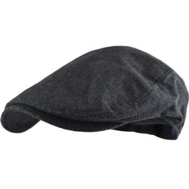 Wonderful Fashion Men's Classic Herringbone Tweed Wool Blend Newsboy Ivy Hat (Large/X-Large, Charcoal)