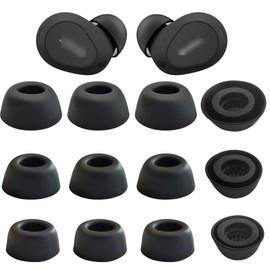 Replacement Ear Tips Compatible with Jabra Elite 10 Earbuds, Silicone Ear Buds Ear Cap Ear Plug Eartips Replacement for Jabra Elite 10 / Elite 85t Earbuds,S/M/L 3 Size 6 Pairs, Black 126