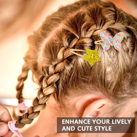 16 Stück Haarclips niedliche Metall Haar Barretten funkelnde Haarclips für Mädchen, Krone, Schmetterling, Stern, Herz geformte Glitter Kleines Mädchen Clip, Rutschfeste Haar Styling Zubehör für Frauen