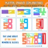 20Pcs Wooden Number Building Blocks,1-10 Montessori Number Digital Block,Counting Number