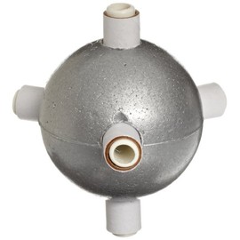 Molecular Models Silver Polystyrene Trigonal Bipyramidal Metal Atom Center, 2" Diameter