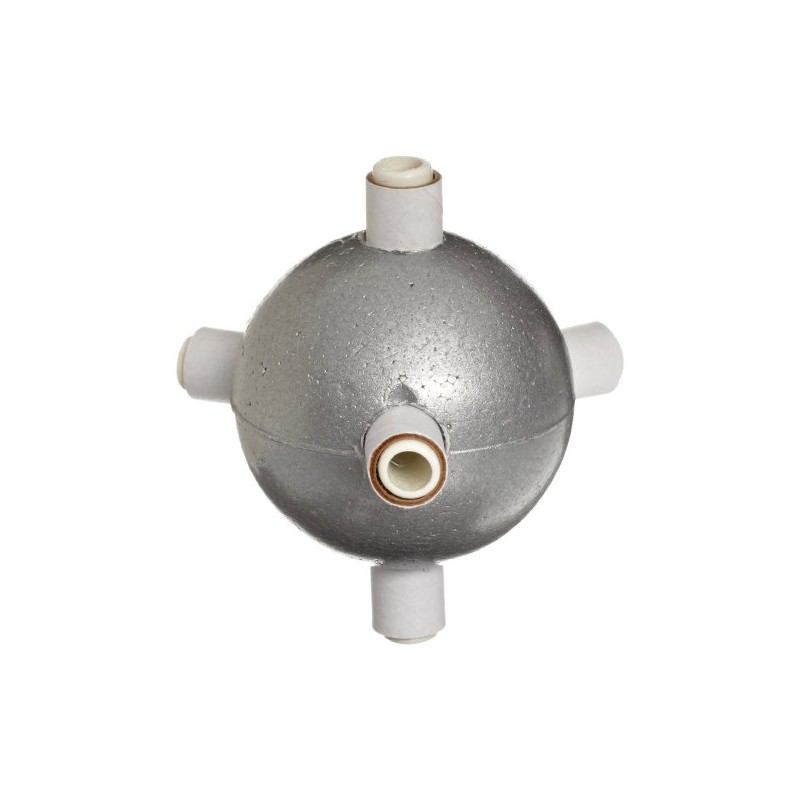 Molecular Models Silver Polystyrene Trigonal Bipyramidal Metal Atom Center, 2"