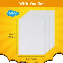 Csyidio 6 Pieces Shrink Paper Sheets, Plastic Printable Sanded Shrink Film for Creating Key Chains, Craft Ornaments Projects for Christmas Gifts (29.5 x 21 cm)