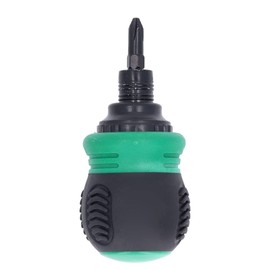 Mini Ratchet Screwdriver, Ratchet Screwdriver, Multi Bit Ratcheting Screwdriver, 2 in 1 Stubby Tool Mini Magnetic Cross Head Slotted, Screwdrivers (Green)