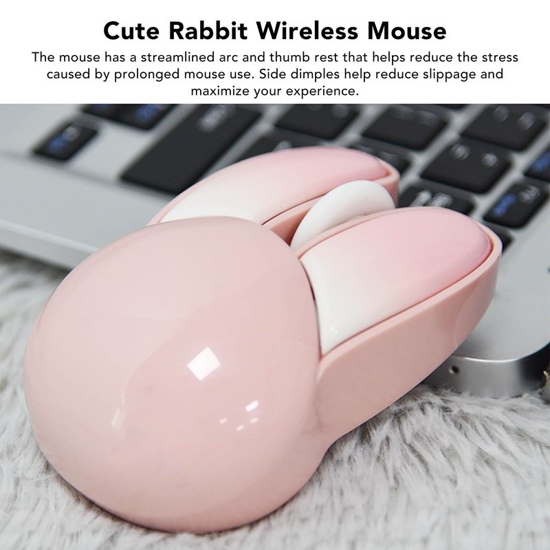 Cute Rabbit Wireless Mouse 2.4G Adjustable DPI Sensitivity 33ft Effective