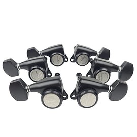 Kaynes Guitar Locking Tuners – 18:1 Black Lock String Tuning Keys Pegs Machine Heads Tuners for Strat Tele Lespaul LP SG most Electric or Acoustic Guitars (3R 3L, Black)