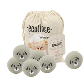 Ecotique Organic Wool Dryer Balls - Pack of 6, 100% New Zealand Wool, Reusable, Fabric Softener 1000+ Loads, Baby-Safe, Energy Efficient, Wrinkle Reducing, Dryer Sheets Alternative, Fast Dry time, DG