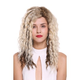 WIG ME UP - 803AD-12/613YS12 Quality women's wig lady side parting afro curls curly ombre brown platinum blonde mix