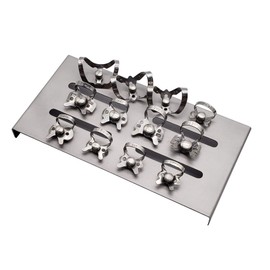 Artman Instruments ARTMAN INSTRUMENTS Rubber Dam Clamps Set of 12 with Autoclavable Organizer Stand Rack C Dental Isolation Tools for Professional Use