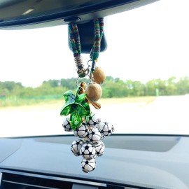 Simulation Grape String Rear View Mirror Accessories, Colorful Hanging Ornament for Car Mirror, Pretty Scent Car Accessories for Women Interior