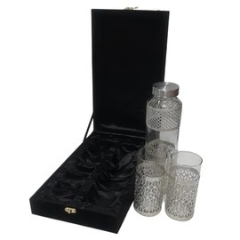 ORNATE INTERNATIONAL Eco-Friendly Silver Plated Glass Water Bottles Set (2pcs) - Stylish, Sustainable, and Durable for a Green Lifestyle - Perfect for Everyday Hydration and Eco-Conscious Living