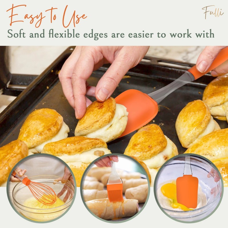 Kitchen 4 Pcs Silicone Kitchen Utensils Non Scratch cooking set