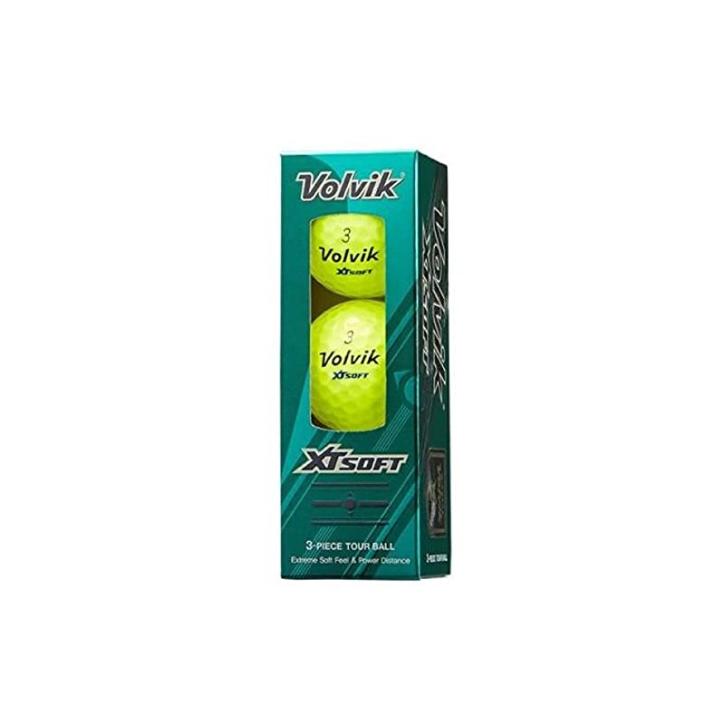 Volvic Golf Balls XT SOFT Yellow Sleeve (Pack of 3)