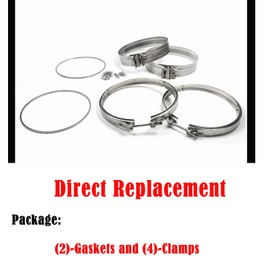 BST BSSP Filter Clamp & Gasket Kit Compatible with Det roit Diesel Engines DD13, DD15 Diesel Particulate Filter DPF, Replace # A680950202, A6809950302, A0004902241