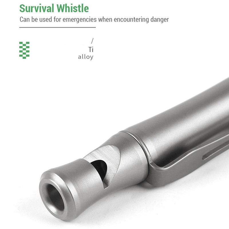 Ti Alloy Outdoor Survival Whistle Pen Ballpoint Pen Multi Tools