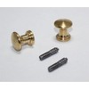 Piano Desk Knobs Solid Brass - With Metal Wood Screw
