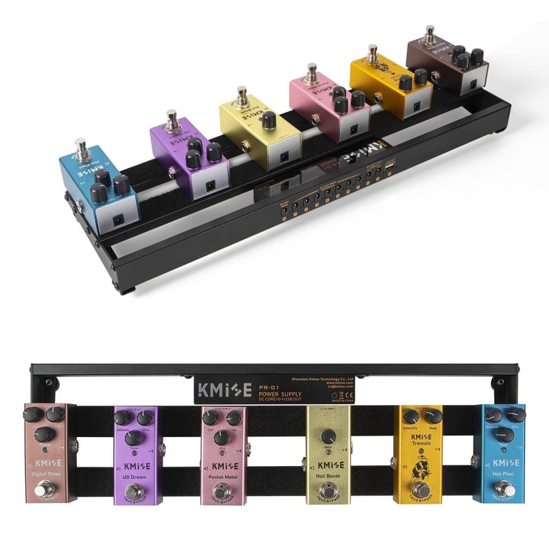 lotmusic Guitar Pedalboard with Built-in Power Supply Pedal Board Aluminium