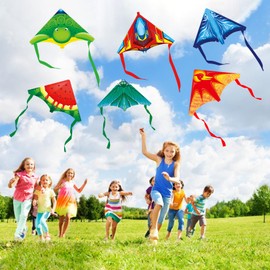 6 Piece Launcher Kite Outdoor Toy for Kids, Delta Mini Ejection Kite for Toddler Easy to Play - Catapult Kites Flying Toys for Beach Yard Travel,Christmas Birthday Gift Summer Outdoor Toys