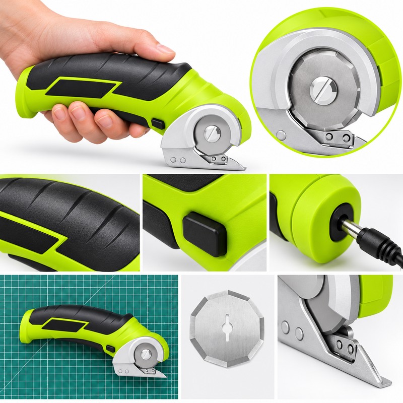 4V Cordless Electric Scissors – Mini Power Cutter for Carpet,