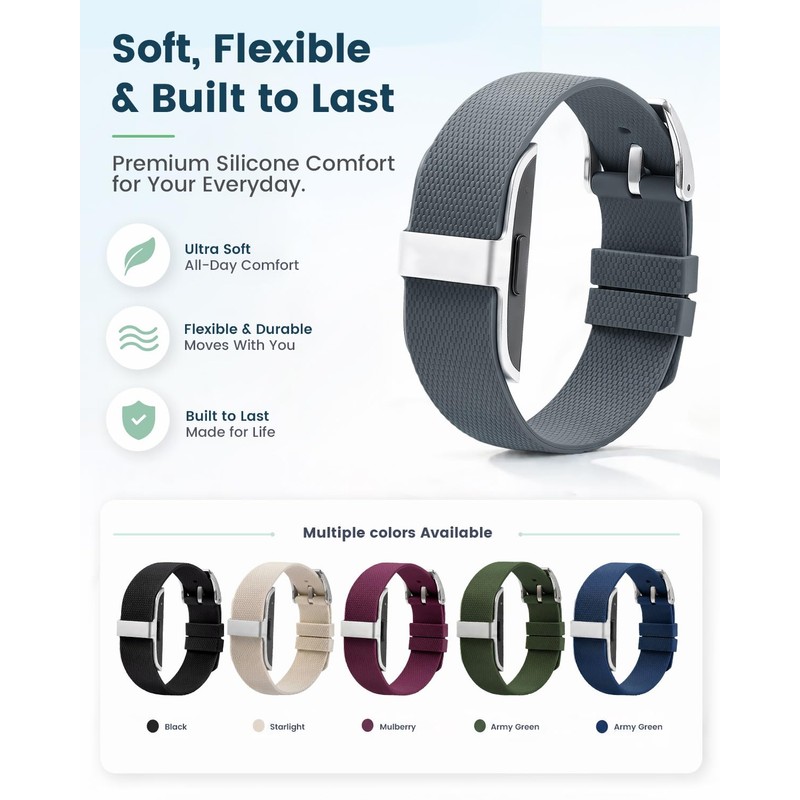 BlackPro 2 Pack Silicone Band Compatible with Hume Band Replacement
