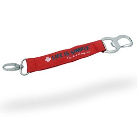 LIFE IS SIMPLE Key Ring with Carabiner | Short Lanyard with Bottle Opener | Emergency Service Accessories or Paramedic Accessories | Printed EAT. SLEEP. Save Lives The Aid Company, red
