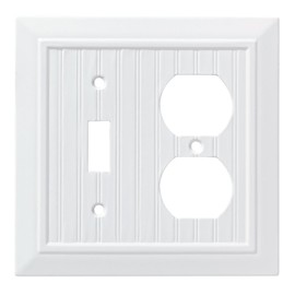 Franklin Brass W35269-PW-C Classic Beadboard Switch/Duplex Wall Plate/Switch Plate/Cover, Pure White
