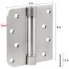 3 Pack Self Closing Door Hinges, 4 Inch Spring Loaded