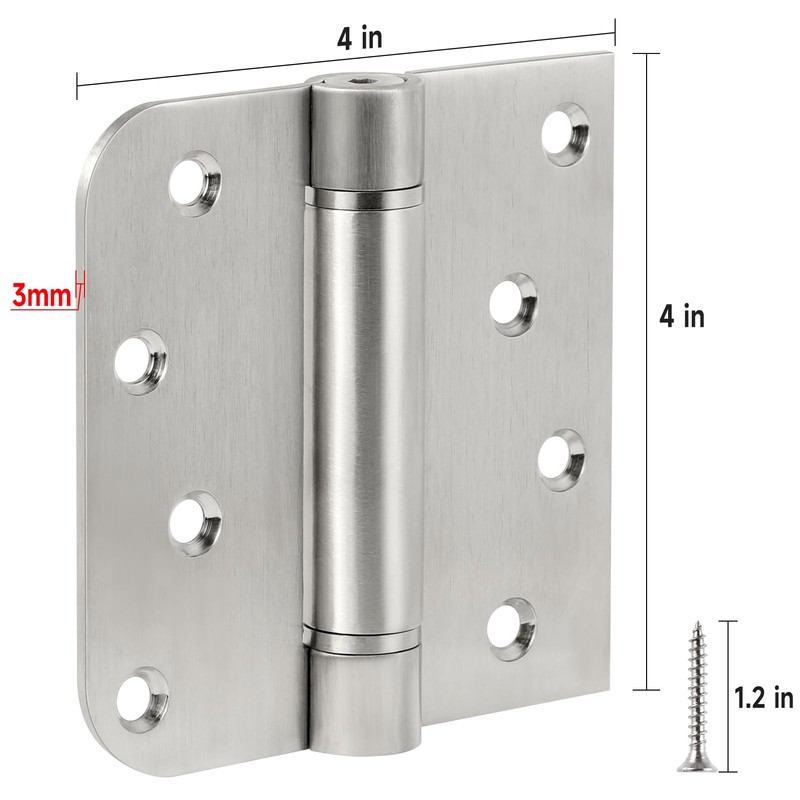 3 Pack Self Closing Door Hinges, 4 Inch Spring Loaded
