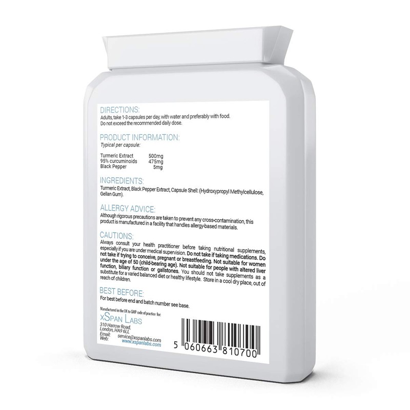 Curcumin Concentrate 95% Form with Black Pepper – 60 Capsules