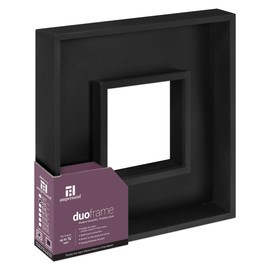 Ampersand Art Supply DuoFrame, 6”x6”, Black, Museum Quality Solid Wood Frame for Artwork, Canvas, Mounted Photos and 3D Fiber Art. Modern Plein Air Style Frame. Fits up to 12”x12” Float Mounted Art.