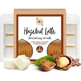 Aira Soy Wax Melt - Organic, Vegan, Kosher, Scented Soy Wax Cubes w/ Essential Oil Blends - No Chemical 100% Soy Wax Melts for Electric/Tealight Melters - Hand-poured Soy Tarts- Hazelnut Latte -2 Pack